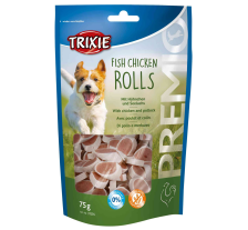 Лакомство Trixie Premio Fish Chicken Rolls для собак роллы с курицей и лососем 75 г Лакомство Trixie Premio Fish Chicken Rolls для собак роллы с курицей и лососем 75 г