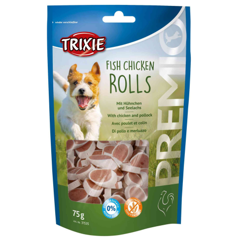 Ласощі Trixie Premio Fish Chicken Rolls для собак роли з куркою та лососем 75 г - фото 1
