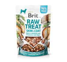 Лакомство для собак Brit Raw Treat freeze-dried Skin and Coat для кожи и шерсти, рыба и курица, 40 г Лакомство для собак Brit Raw Treat freeze-dried Skin and Coat для кожи и шерсти, рыба и курица, 40 г