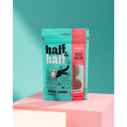 Лакомства для собак Half&amp;Half в форме мясных монеток с говядиной, 100 г - фото 3