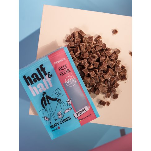 Ласощі для цуценят Half&amp;Half у формі м&#039;ясних кубиків з яловичиною, 100 г - фото 3