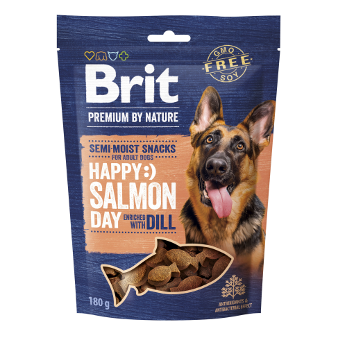 Ласощі для cобак Brit Premium Semi-moist Snacks Salmon with Dill напіввологі з лососем і кропом 180 г - фото 2 Ласощі для cобак Brit Premium Semi-moist Snacks Salmon with Dill напіввологі з лососем і кропом 180 г - фото 2