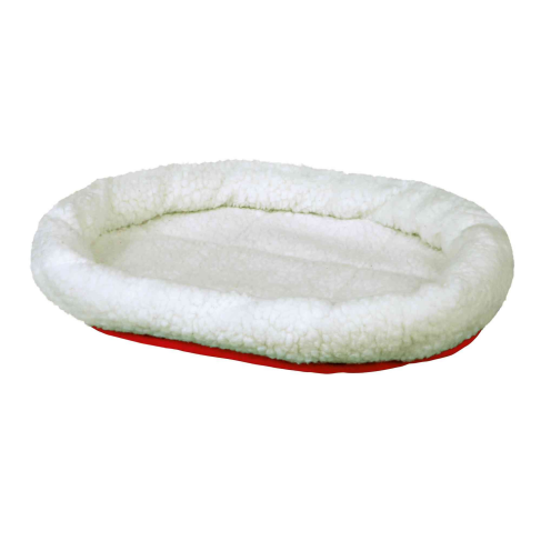 Лежак двухсторонний Trixie Cuddly Bed для собак, мех, 47х38 см (белый/красный) - фото 1