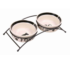 Миски Trixie Eat on Feet для собак, на металевій підставці, керамічні, 15 см, 2х600 мл Миски Trixie Eat on Feet для собак, на металевій підставці, керамічні, 15 см, 2х600 мл