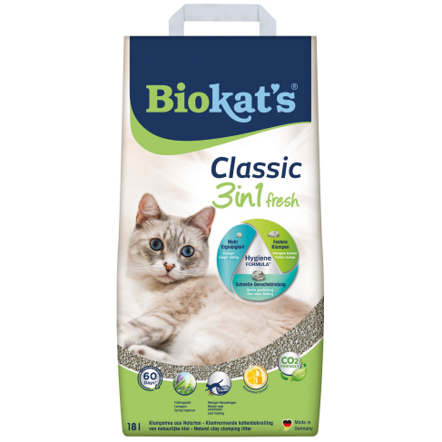 Наполнитель Biokats Classic Fresh 3in1 для кошачьего туалета, бентонитовый, 18 л - фото 3
