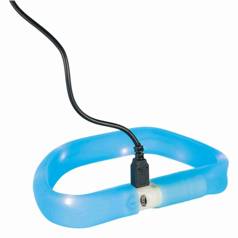 Нашийник Trixie Flash для собак, силіконовий, з підсвічуванням та USB, M-L: 50 cм/30 мм, синій - фото 2
