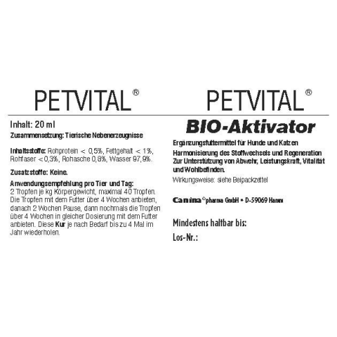 Вітаміни Canina PetVital Bio-Aktivator для собак та котів, комплекс з амінокислотами та залізом, 20 мл - фото 3
