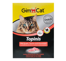Витамины GimCat Topinis для котов, таблетки с сыром, 220 г