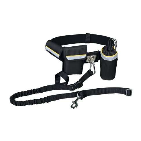 Поводок Trixie Hands Free для собак, ремень (60-120 см/40 мм), поводок (1-1.35 м/25 мм), черный - фото 1