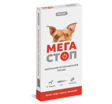 Капли на холку ProVET «Мега Стоп» для собак от 10 до 20 кг, 4 пипетки (от внешних и внутренних паразитов) Капли на холку ProVET «Мега Стоп» для собак от 10 до 20 кг, 4 пипетки (от внешних и внутренних паразитов)