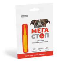 Капли ProVET «Мега Стоп» для собак 20-30 кг, 1 пипетка (от внешних и внутренних паразитов) Капли ProVET «Мега Стоп» для собак 20-30 кг, 1 пипетка (от внешних и внутренних паразитов)