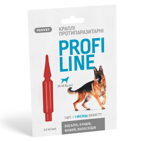Капли Provet Profiline для собак 20-40 кг, 1 пипетка 3,0 мл (инсектоакарицид) - фото 1