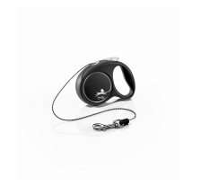 Рулетка Flexi Black Design для собак, трос, размер XS, 3м (черная)