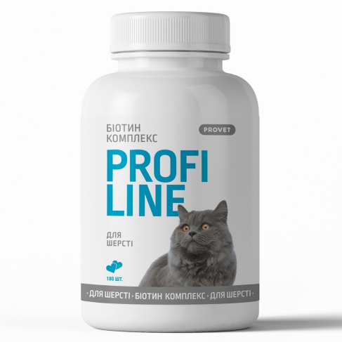 Вітаміни Provet Profiline для котів, Біотин Комплекс для шерсті, 180 таб. - фото 1