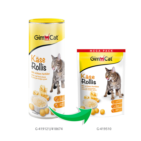 Вітамінізовані таблетки для котів GimCat Kase Rollis сирні кульки, пауч, 425 г - фото 2