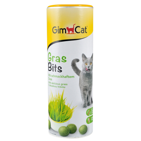 Вітамінізовані таблетки для котів GimCat Gras Bits трав&#039;яні кульки, пауч, 425 г - фото 1