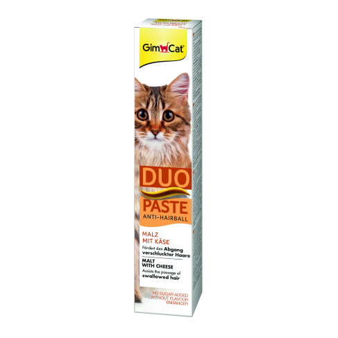 Паста для котів з чутливим травленням GimCat DUO PASTE Anti-hairball malt with cheese мальт та сир, 50 г - фото 1