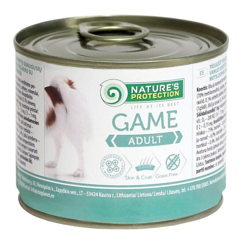 Вологий корм для дорослих собак всіх порід з дичиною Nature&#039;s Protection Adult Game 200г - фото 1
