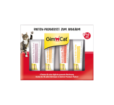 Бокс юбилейный с пастами GimCat PASTEN-PROBIERSET ZUM JUBILAUM для кошек 60 г (4 шт х 15 г)