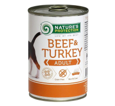 Влажный корм для взрослых собак всех пород с говядиной и индейкой Nature's Protection Adult Beef&Turkey 400г Влажный корм для взрослых собак всех пород с говядиной и индейкой Nature's Protection Adult Beef&Turkey 400г