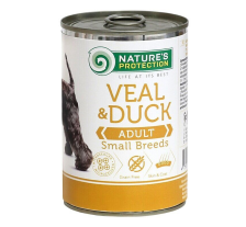 Влажный корм для взрослых собак малых пород с телятиной и уткой Nature's Protection Adult small breed Veal & Duck 400г Влажный корм для взрослых собак малых пород с телятиной и уткой Nature's Protection Adult small breed Veal & Duck 400г