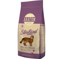 Полноценный сухой корм для стерилизованных кошек ARATON STERILISED Adult All Breeds 15кг Полноценный сухой корм для стерилизованных кошек ARATON STERILISED Adult All Breeds 15кг
