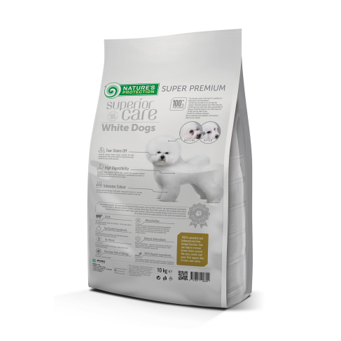Сухой корм для взрослых собак малых пород с белым окрасом шерсти Superior Care White Dogs Adult Small and Mini Breeds 10кг - фото 1