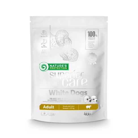 Сухой корм для взрослых собак малых пород с белым окрасом шерсти Superior Care White Dogs Adult Small and Mini Breeds 400г - фото 1