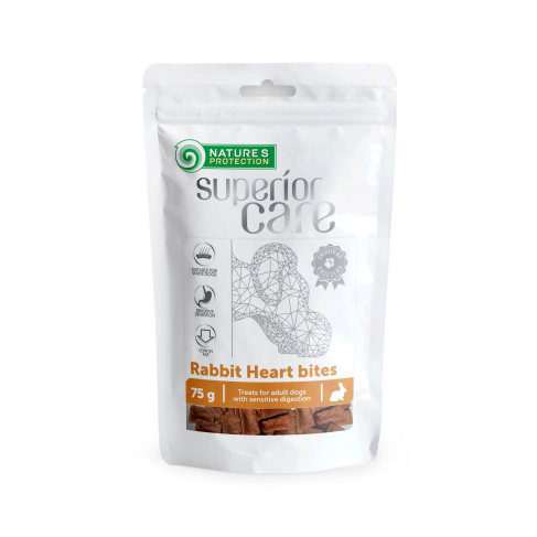 Лакомство для собак сердце кролика кусочками c курицей, Nature&#039;s Protection Superior Care Snacks For Dogs Rabbit Heart Bites 75г - фото 1