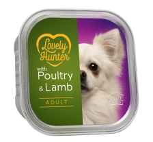 Влажный корм для взрослых собак с мясом птицы и ягненком Lovely Hunter Adult Poultry and Lamb 150 г Влажный корм для взрослых собак с мясом птицы и ягненком Lovely Hunter Adult Poultry and Lamb 150 г