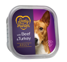 Влажный корм для взрослых собак с говядиной и индейкой Lovely Hunter Adult Beef and Turkey 150 г Влажный корм для взрослых собак с говядиной и индейкой Lovely Hunter Adult Beef and Turkey 150 г
