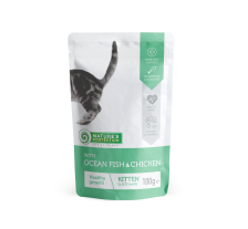 Влажный корм для котят с океанической рыбой и курицей Nature's Protection Kitten with Ocean fish and Chicken 100 г Влажный корм для котят с океанической рыбой и курицей Nature's Protection Kitten with Ocean fish and Chicken 100 г