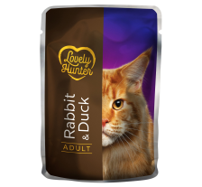 Влажный корм для взрослых котов с кроликом и уткой Lovely Hunter Adult with Rabbit and Duck 85 г Влажный корм для взрослых котов с кроликом и уткой Lovely Hunter Adult with Rabbit and Duck 85 г
