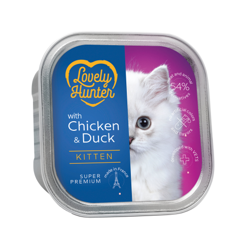 Влажный корм для котят с курицей и уткой Lovely Hunter Kitten with Chicken and Duck 85 г - фото 1