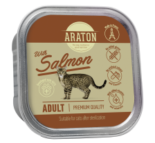 Влажный корм для взрослых стерилизованных котов с лососем ARATON Adult cat with salmon, 85 г Влажный корм для взрослых стерилизованных котов с лососем ARATON Adult cat with salmon, 85 г