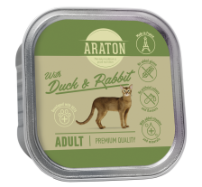 Влажный корм для взрослых котов с уткой и кроликом ARATON Adult cat with with duck and rabbit, 85 г Влажный корм для взрослых котов с уткой и кроликом ARATON Adult cat with with duck and rabbit, 85 г