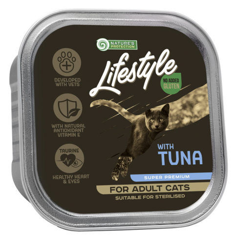 Вологий корм для дорослих стерилізованих котів з тунцем Nature&#039;s Protection Lifestyle adult (suitable for sterilized) with Tuna, 85 г - фото 1