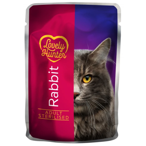 Влажный корм для стерилизованных кошек с кроликом Lovely Hunter Adult Sterilized Cats with rabbit meat, 85 г - фото 1