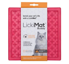 Лизательный коврик антистресс для котов LickiMat Buddy Pink Cat, мягкая основа