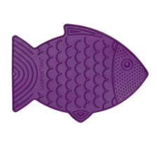 Лизательный коврик антистресс для кошек LickiMat Felix Purple в форме рыбки