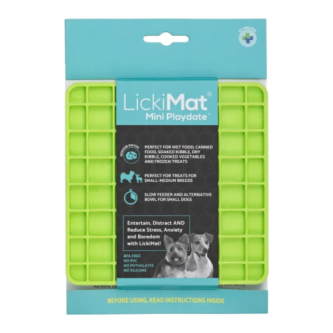 Лизальний килимок антистрес для маленьких собак собак LickiMat Mini Playdate Green, м&#039;яка основа - фото 2