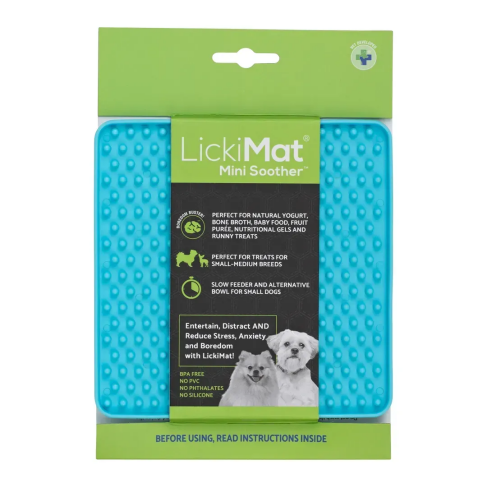 Лизательный коврик антистресс для маленьких собак собак LickiMat Mini Soother Turquoise, мягкая основа - фото 2 Лизательный коврик антистресс для маленьких собак собак LickiMat Mini Soother Turquoise, мягкая основа - фото 2