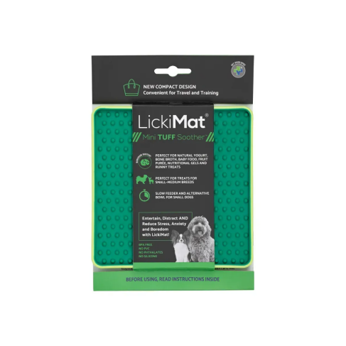 Лизальний килимок антистрес для маленьких собак собак LickiMat Mini Tuff Soother Green, тверда основа - фото 2