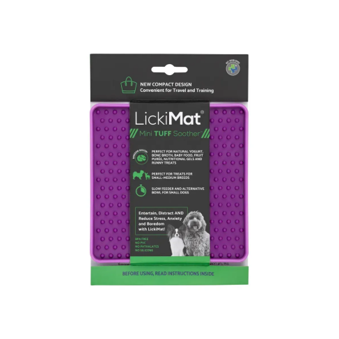 Лизальний килимок антистрес для маленьких собак собак LickiMat Mini Tuff Soother Purple, тверда основа - фото 2