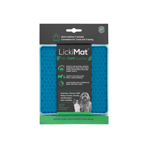 Лизательный коврик антистресс для маленьких собак собак LickiMat Mini Tuff Soother Turquoise, тверда основа - фото 2