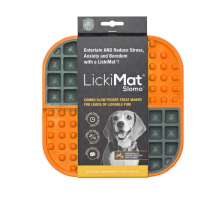 Лизальний килимок антистрес для собак LickiMat Slomo Orange, комбінований із функцією слоуфідера Лизальний килимок антистрес для собак LickiMat Slomo Orange, комбінований із функцією слоуфідера