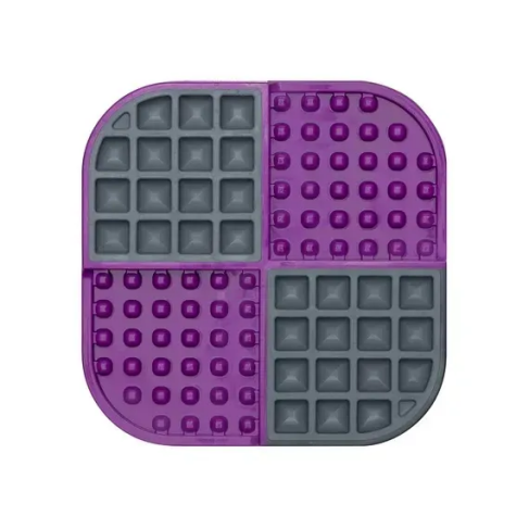 Лизательный коврик антистресс для собак LickiMat Slomo Purple, комбинированный с функцией слоуфидера - фото 2