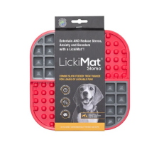 Лизальний килимок антистрес для собак LickiMat Slomo Red, комбінований із функцією слоуфідера Лизальний килимок антистрес для собак LickiMat Slomo Red, комбінований із функцією слоуфідера