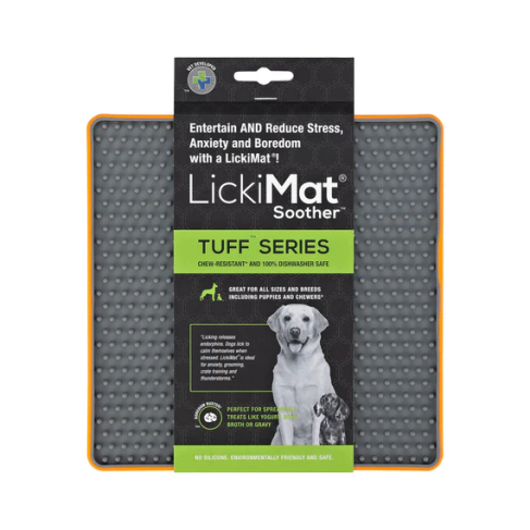 Лизательный коврик антистресс для собак LickiMat Soother Tuff Orange, тверда основа - фото 1