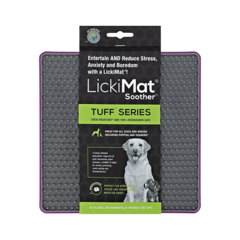 Лизальний килимок антистрес для собак LickiMat Soother Tuff Purple, тверда основа - фото 1
